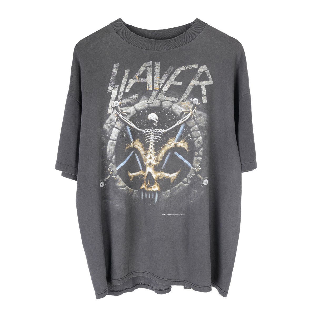 VINTAGE VINTAGE SLAYER SKELETON FADED TEE