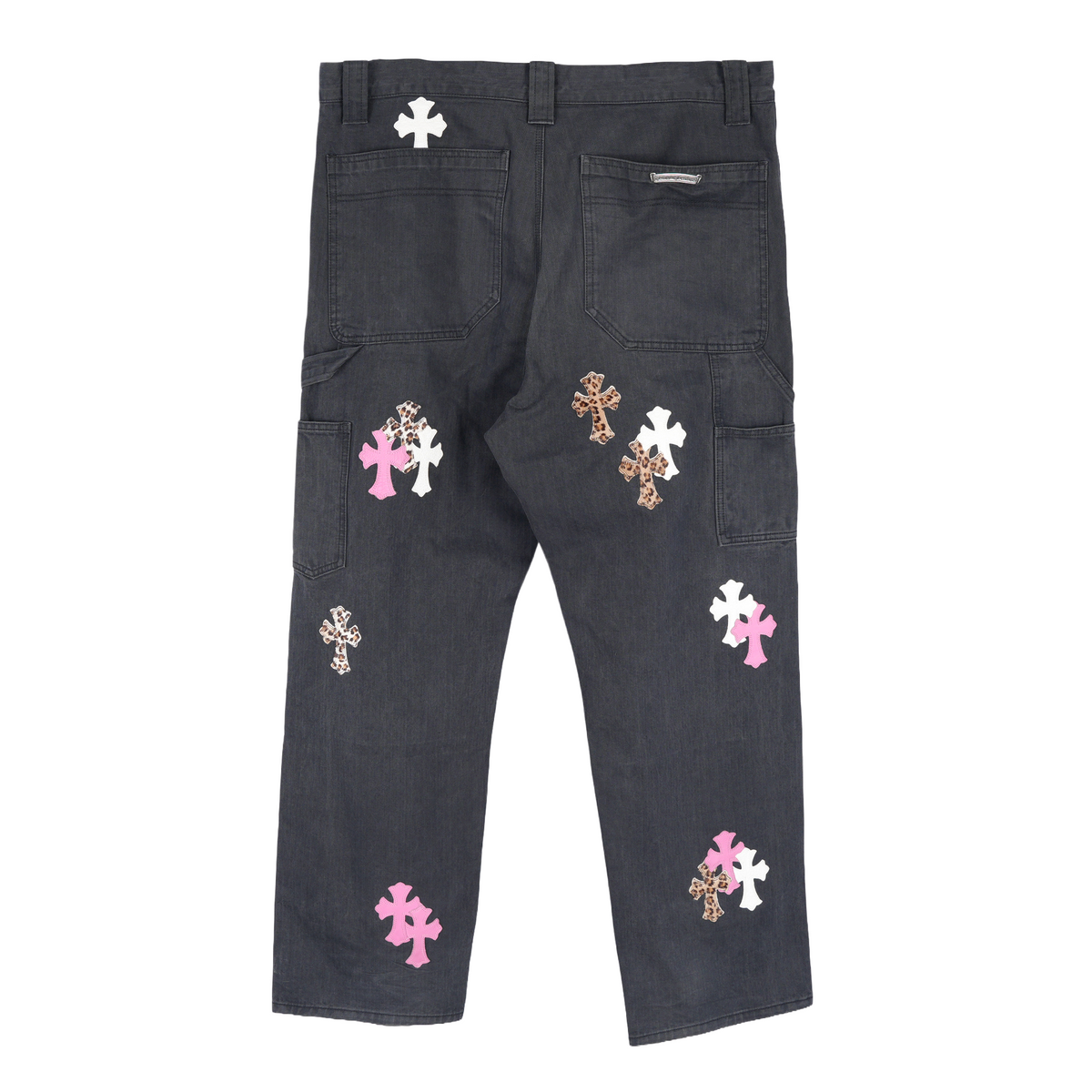 CHROME HEARTS 1 OF 1 CUSTOM ORDER HERRINGBONE PATCH PANTS