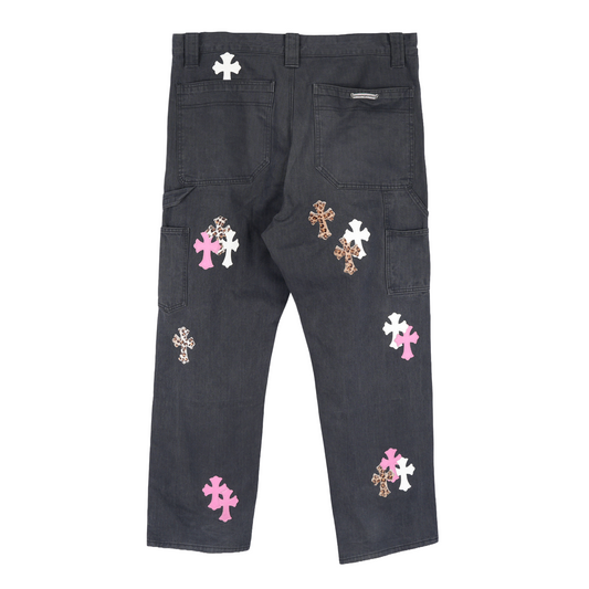 CHROME HEARTS 1 OF 1 CUSTOM ORDER HERRINGBONE PATCH PANTS