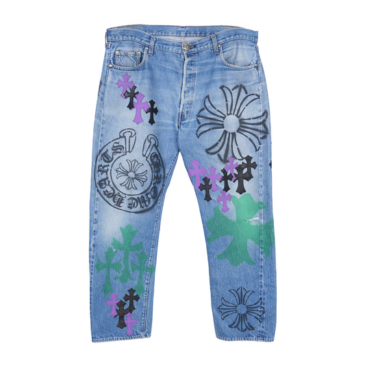 CHROME HEARTS BLUE STENCIL JEAN