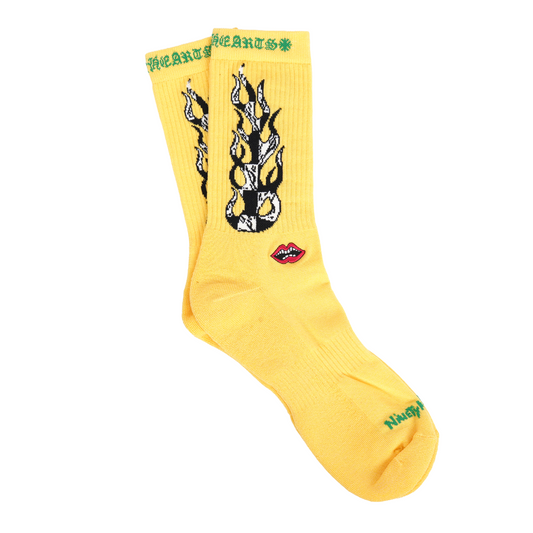 CHROME HEARTS MATTY BOY YELLOW FLAME SOCKS