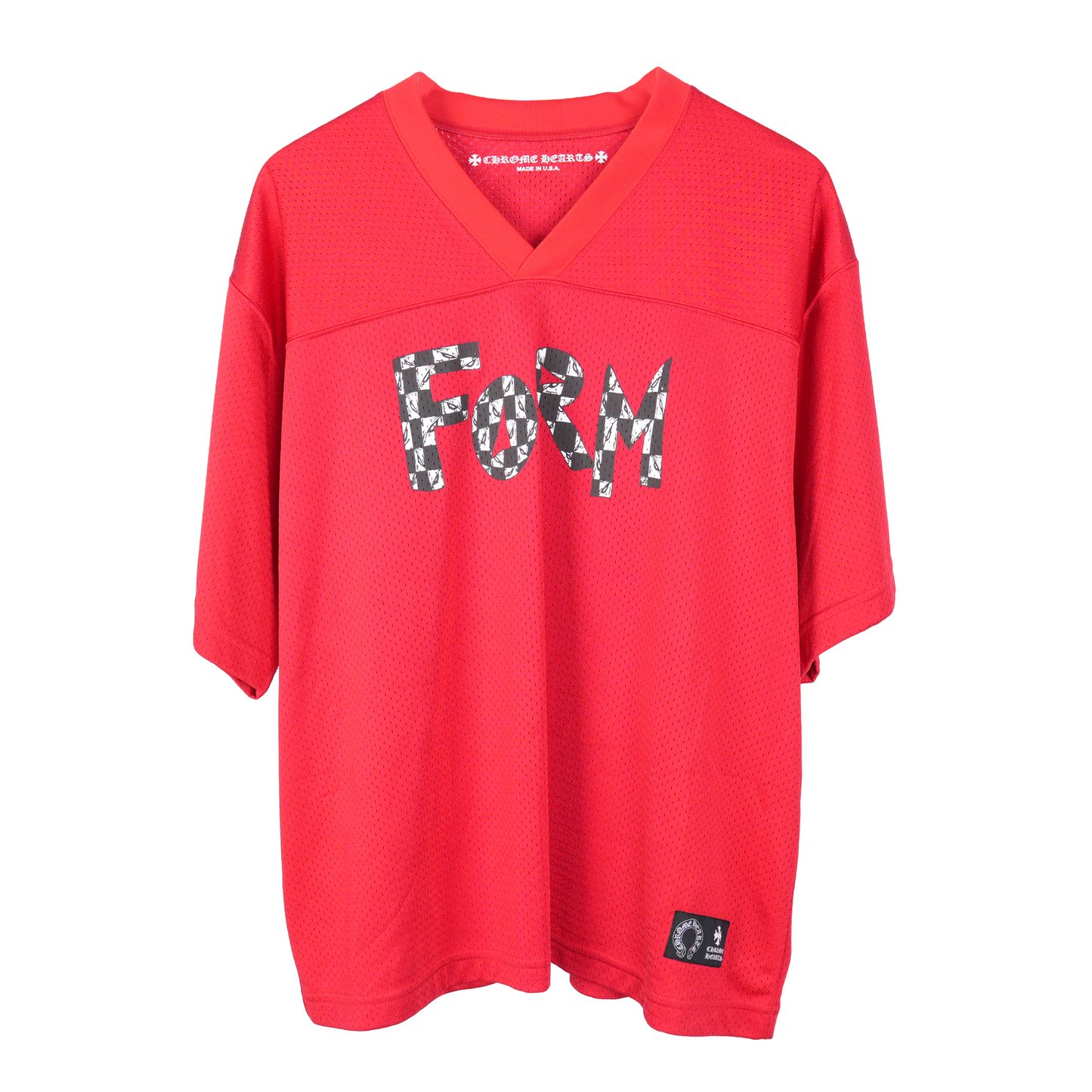 CHROME HEARTS RED MESH 'FORM' SHORT SLEEVE JERSEY