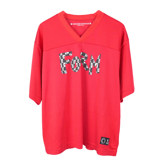 CHROME HEARTS RED MESH 'FORM' SHORT SLEEVE JERSEY