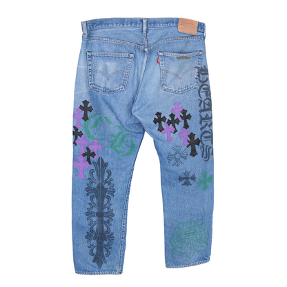 CHROME HEARTS BLUE STENCIL JEAN