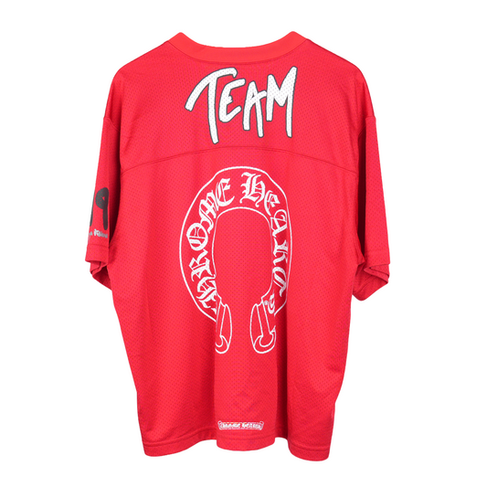 CHROME HEARTS RED MESH 'FORM' SHORT SLEEVE JERSEY