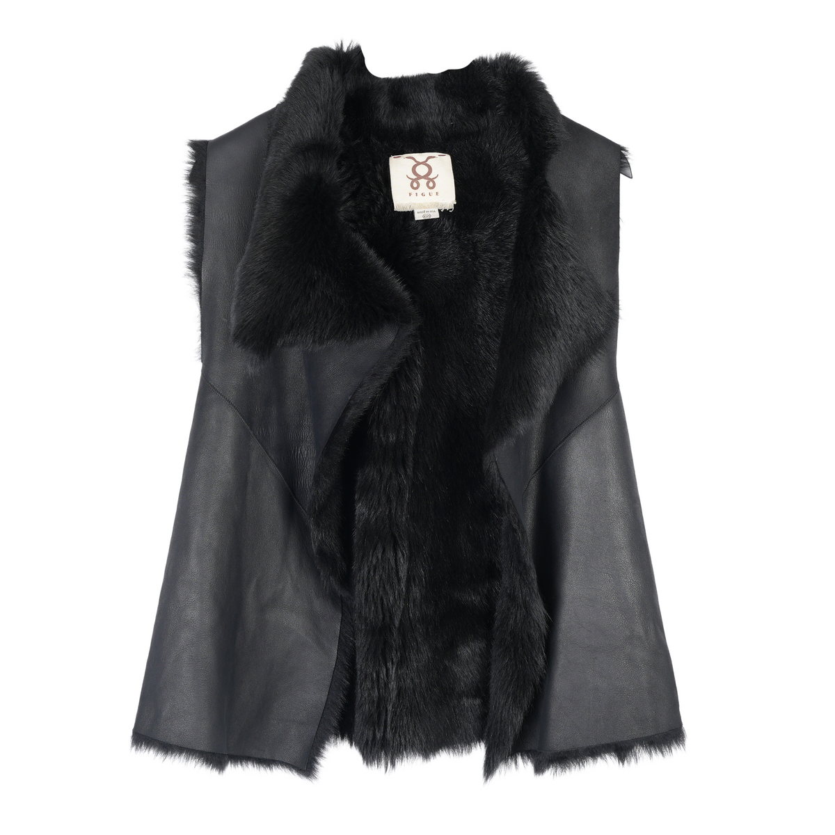 FIGUE LAMBSKIN SHEARLING LEATHER VEST