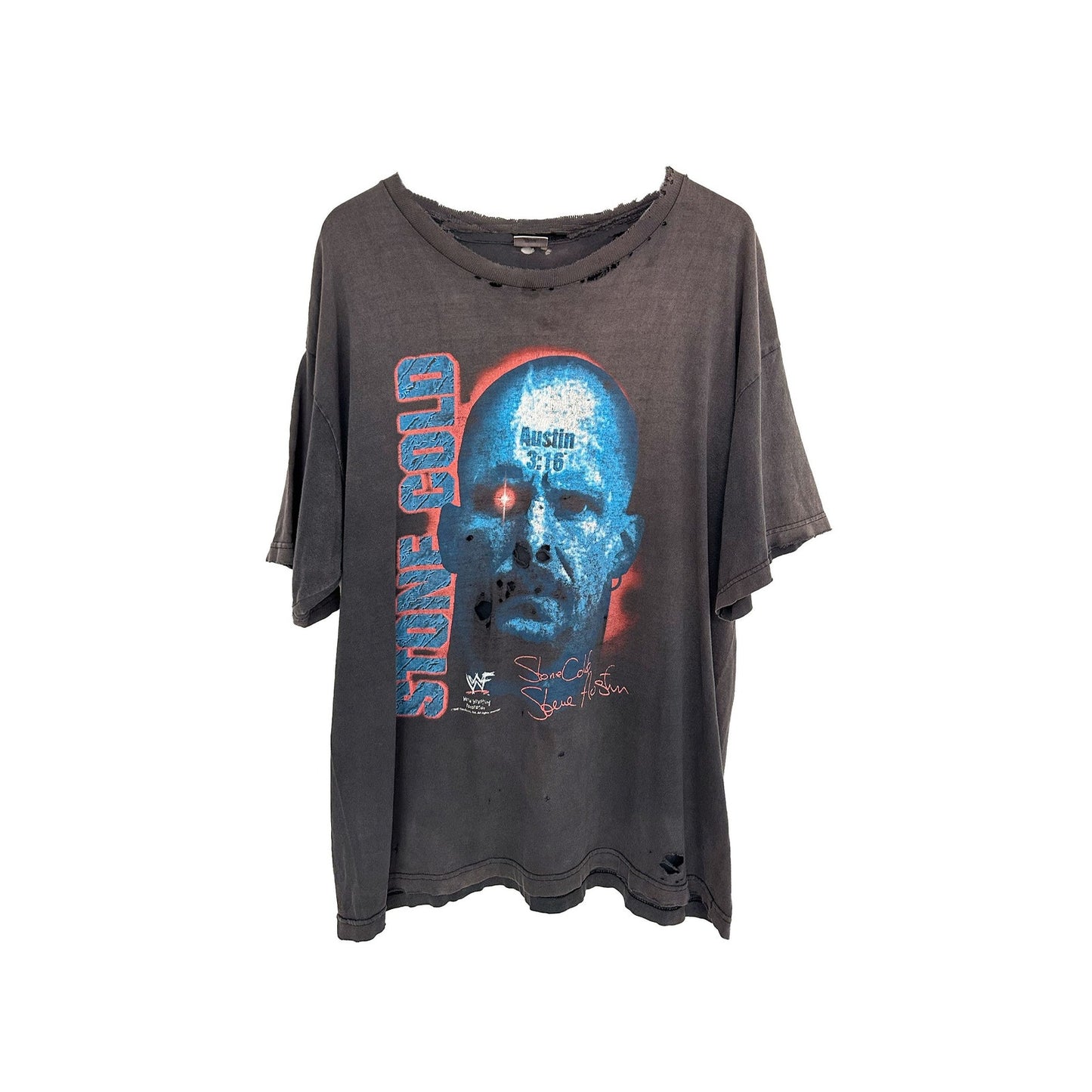 THRASHED FADED STONE COLD STEVE AUSTIN XXL VINTAGE TEE