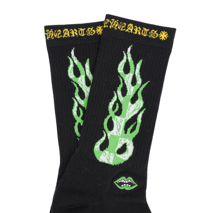 CHROME HEARTS MATTY BOY BLACK FLAME SOCKS