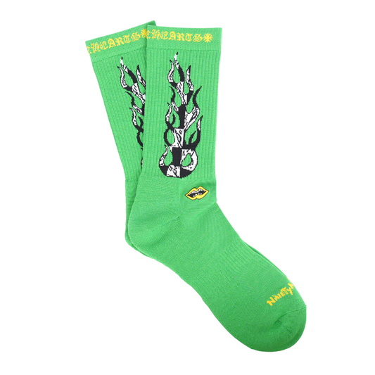 CHROME HEARTS MATTY BOY GREEN FLAME SOCKS