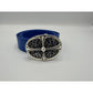 CHROME HEARTS OVAL CROSS BELT BLUE LEATHER STRAP SIZE 36