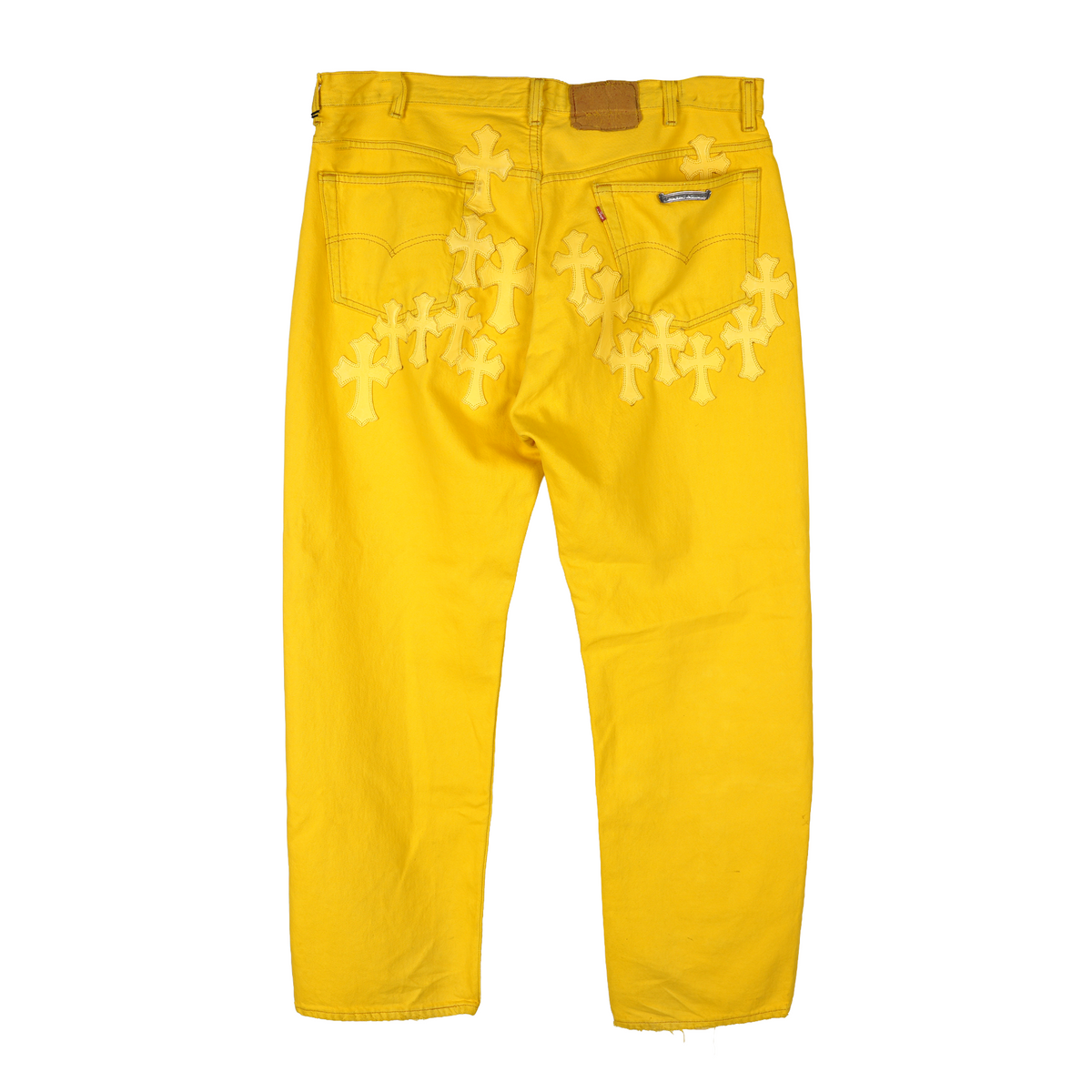 CHROME HEARTS FLOODED YELLOW PATCH DENIM