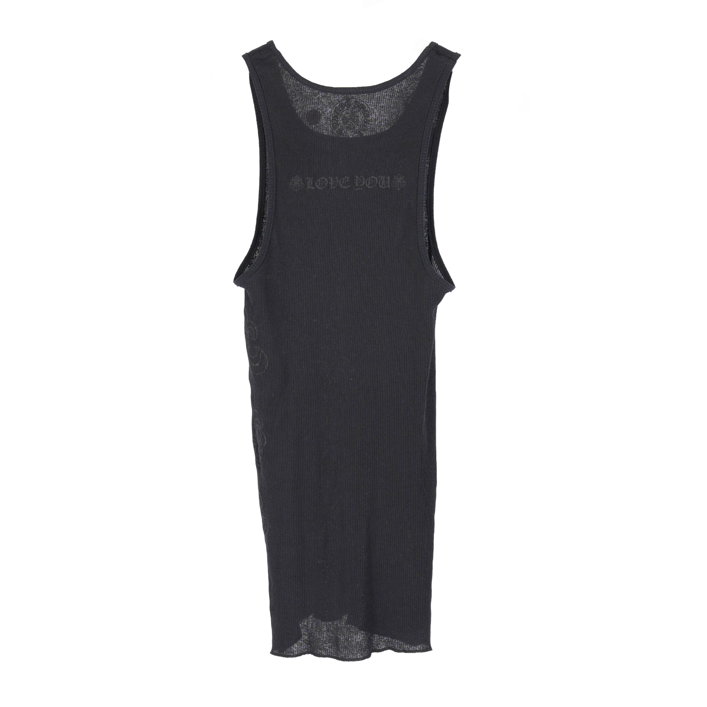 CHROME HEARTS BLACK CANNES LOVE YOU TANK TOP