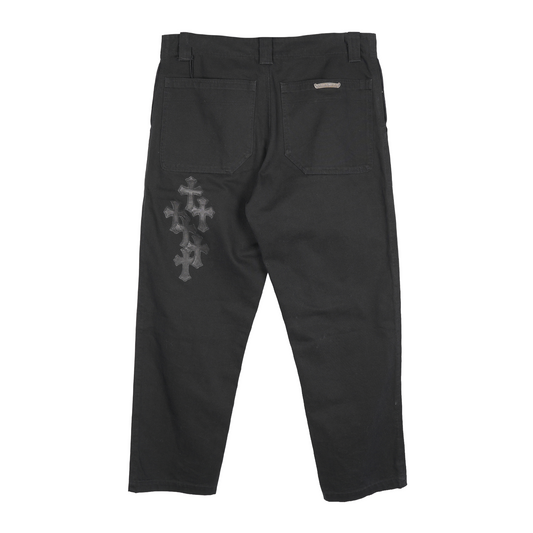 CHROME HEARTS BLACK CROSS PATCH FATIGUE PANTS