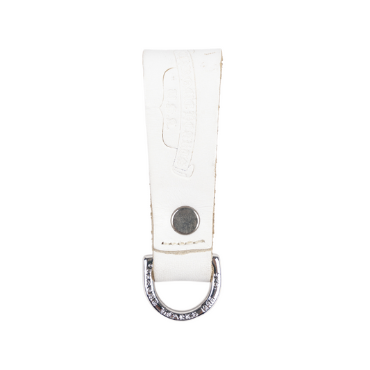 CHROME HEARTS WHITE LEATHER STAR BELT LOOP