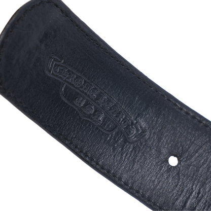 CHROME HEARTS CH LOGO BELT BLACK STUD STRAP