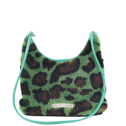 CHROME HEARTS GREEN LEOPARD PONY HAIR VIV BAG