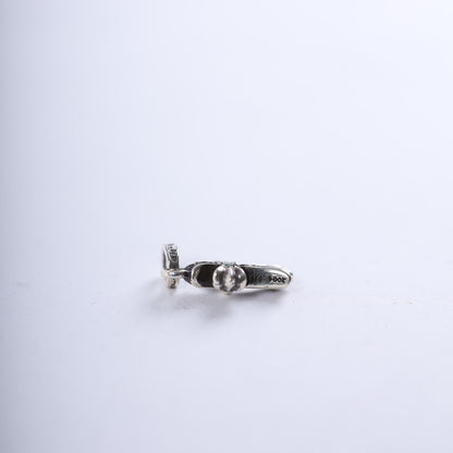 CHROME HEARTS PAVE EMERALD BABY FAT CROSS CHARM PENDANT