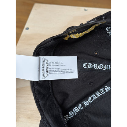 chrome hearts black and yellow patch hat