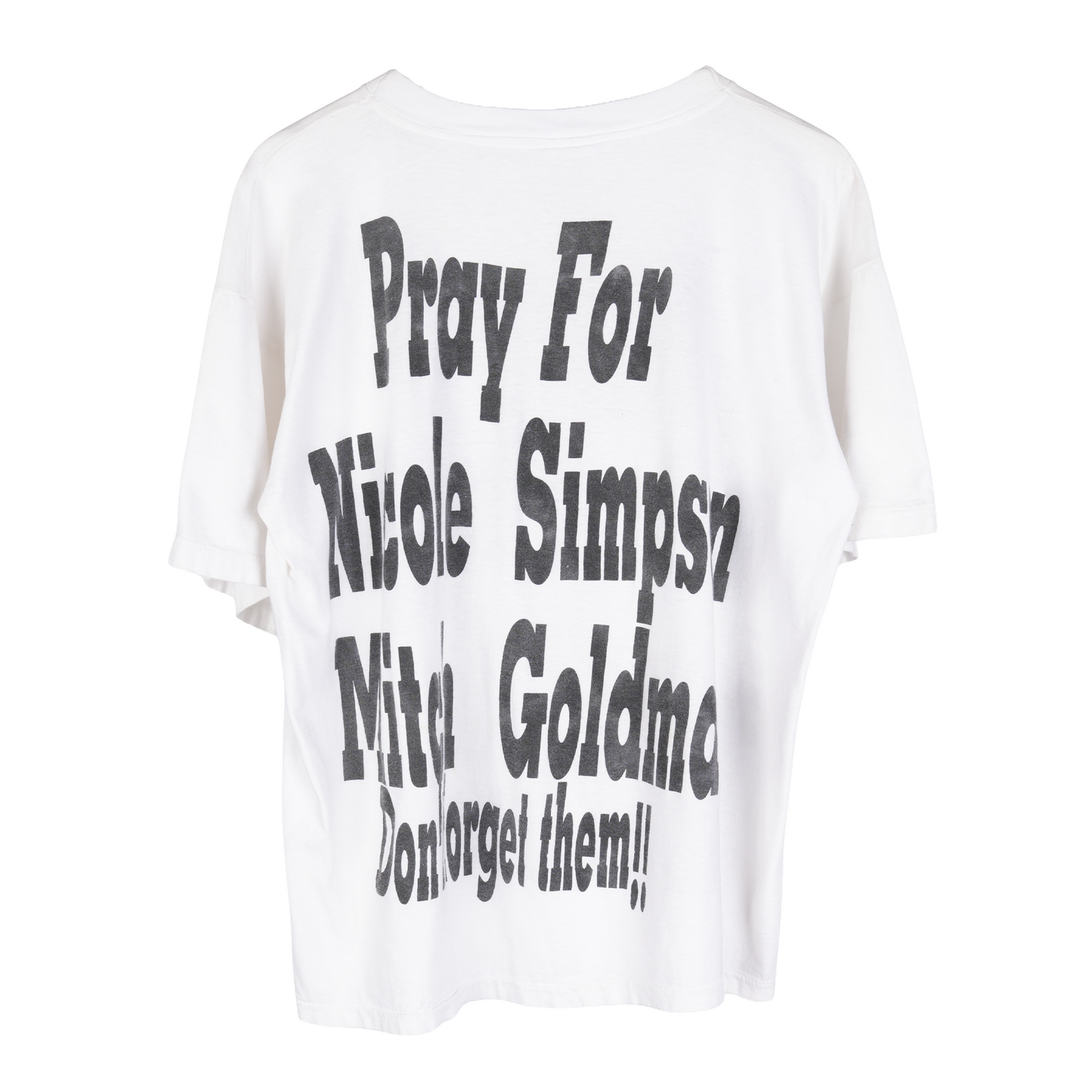 VINTAGE GOLDMAN & NICOLE BROWN PRAYER 1990'S TEE