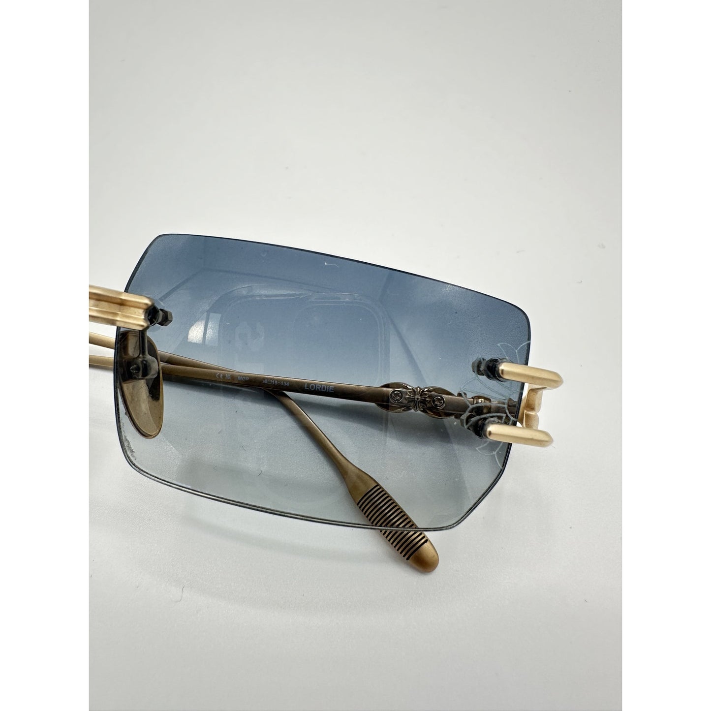 Chrome Hearts Sunglasses LORDIE Gold Rimless