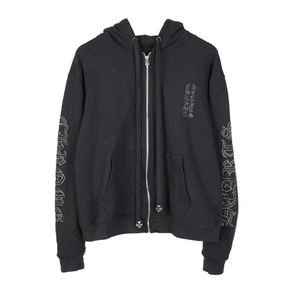 CHROME HEARTS SEQUIN LARGE CROSS PARIS COUTOURE ZIP UP HOODIE