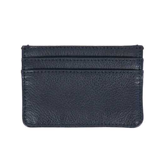 BLACK CHROME HEARTS LEATHER SCROLL CARD HOLDER