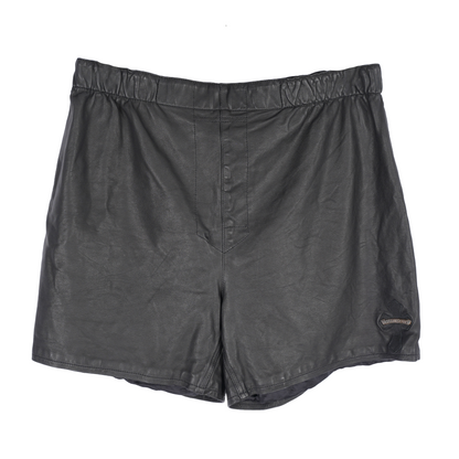 CHROME HEARTS CROSS PATCH LEATHER SHORTS
