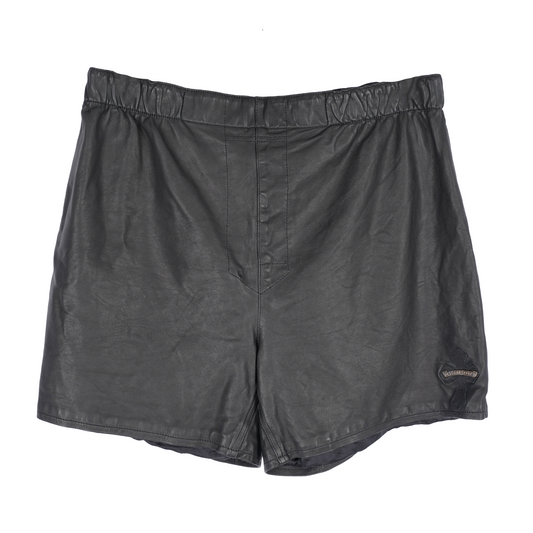 CHROME HEARTS CROSS PATCH LEATHER SHORTS