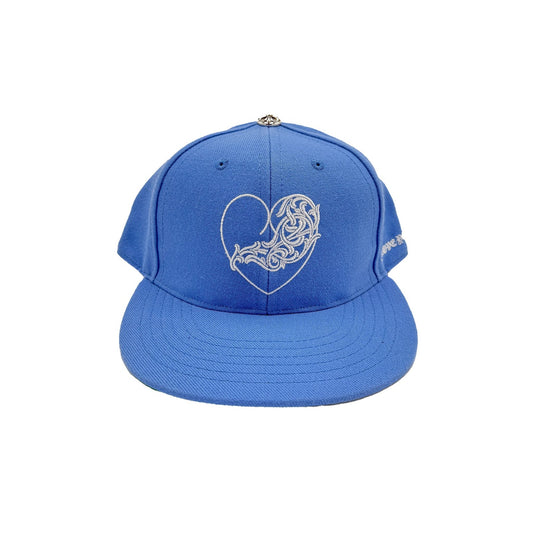 CH CHROME 7 3/8 HEARTS BLUE HEART HAT LOVE YOU FITTED