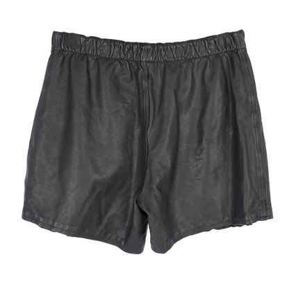 CHROME HEARTS CROSS PATCH LEATHER SHORTS