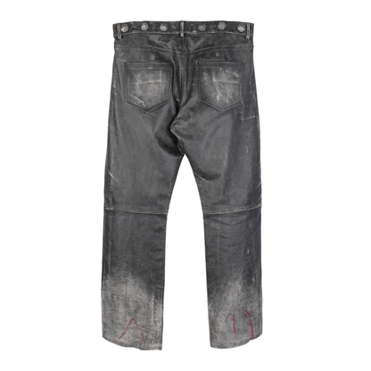 ERD Distressed Leather Flared Pants