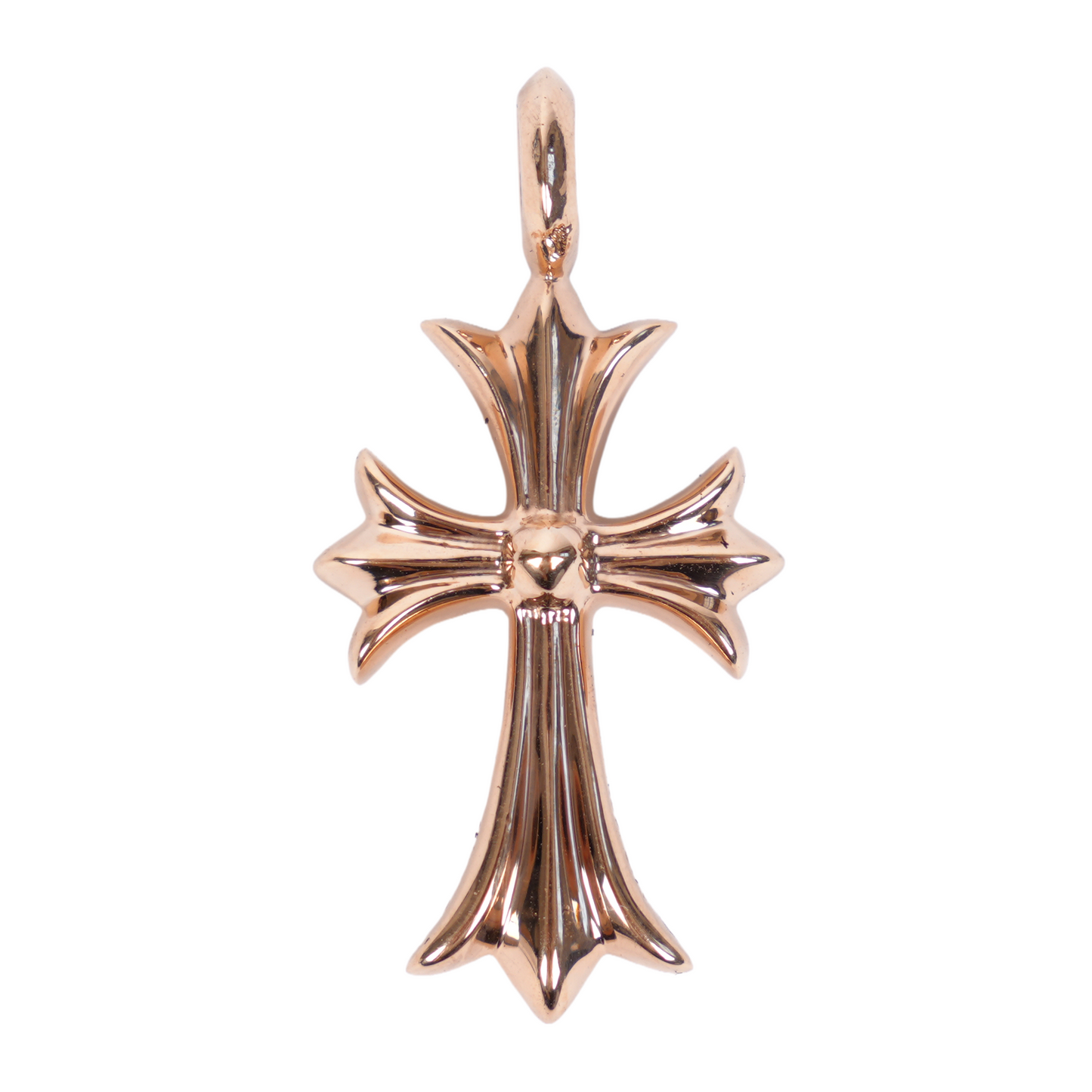 CHROME HEARTS GOLD TINY CROSS WITH EMERALDS