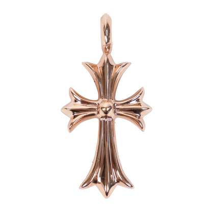 CHROME HEARTS GOLD TINY CROSS WITH EMERALDS