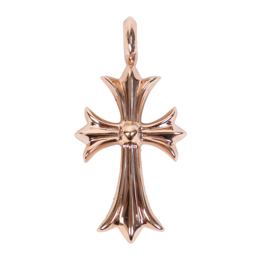 CHROME HEARTS GOLD TINY CROSS WITH EMERALDS