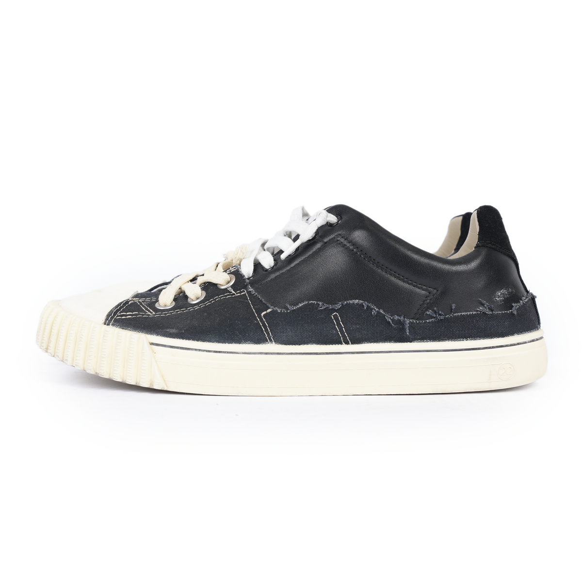 MAISON MARGIELA EVOLUTION LOW TOP RAW EDGE TRIM SNEAKERS
