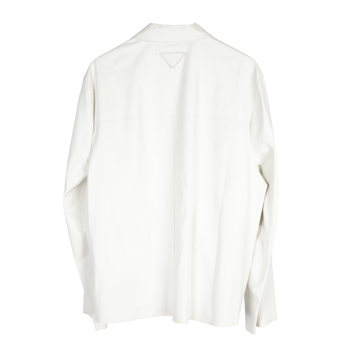 PRADA FULL CALFSKIN WHITE LEATHER JACKET 2023