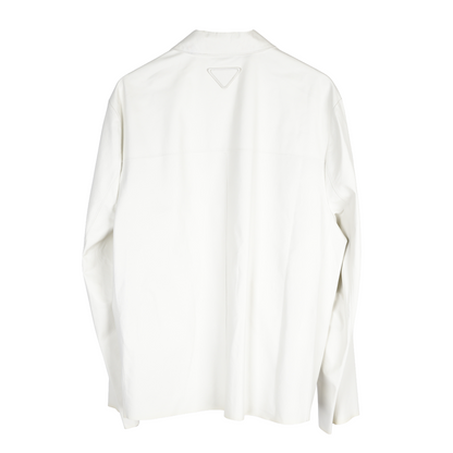 PRADA FULL CALFSKIN WHITE LEATHER JACKET 2023
