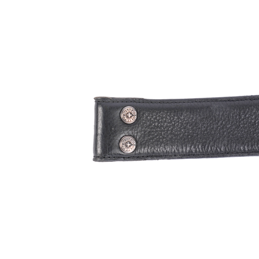 CHROME HEARTS BLACK LEATHER STRAP USED SIZE 36