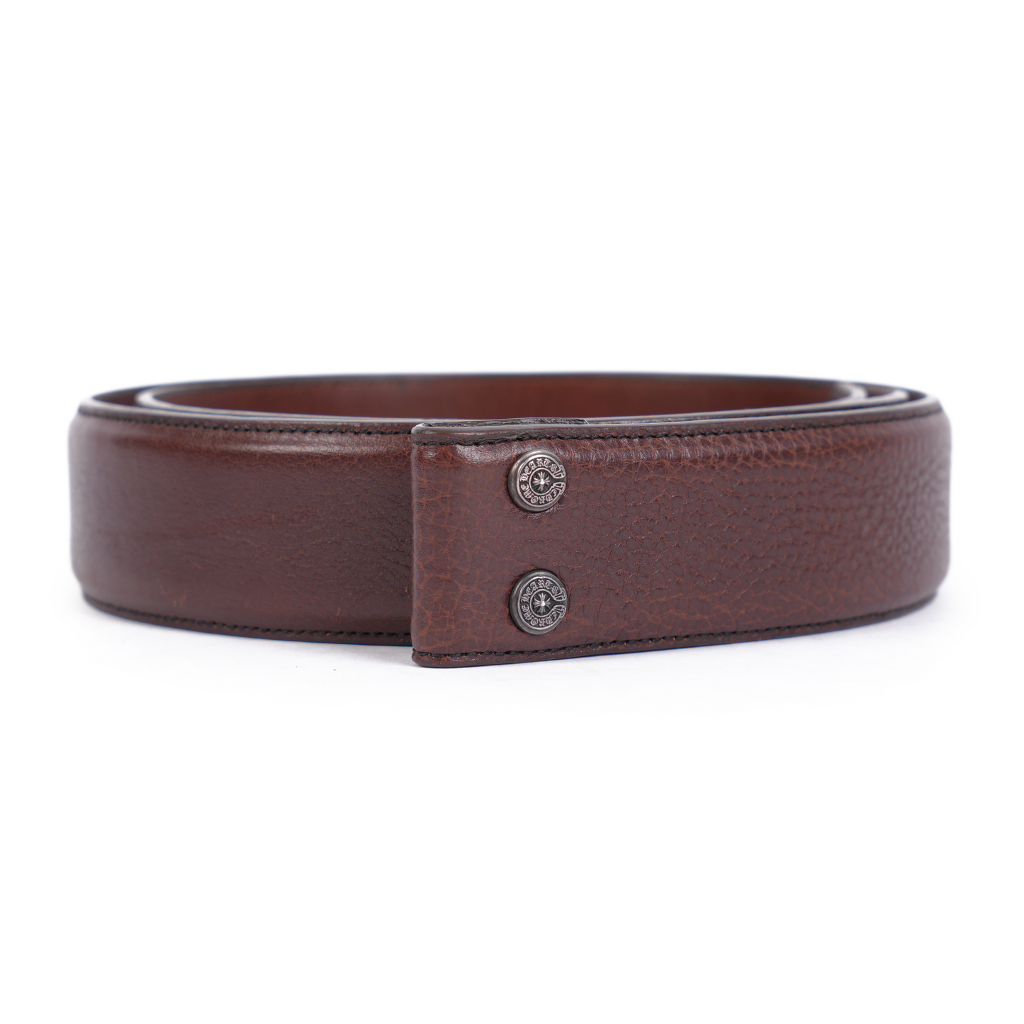 CHROME HEARTS BROWN LEATHER STRAP SZ 38