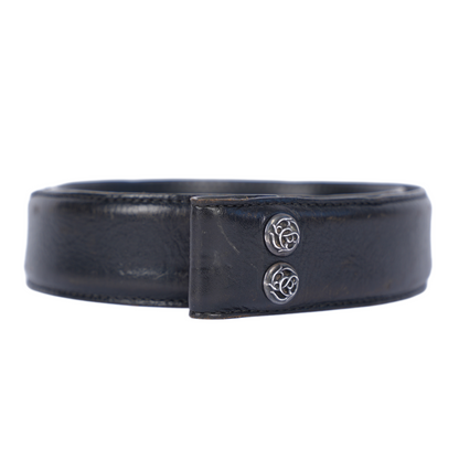 CHROME HEARTS CELTIC BLACK LEATHER STRAP SZ 30