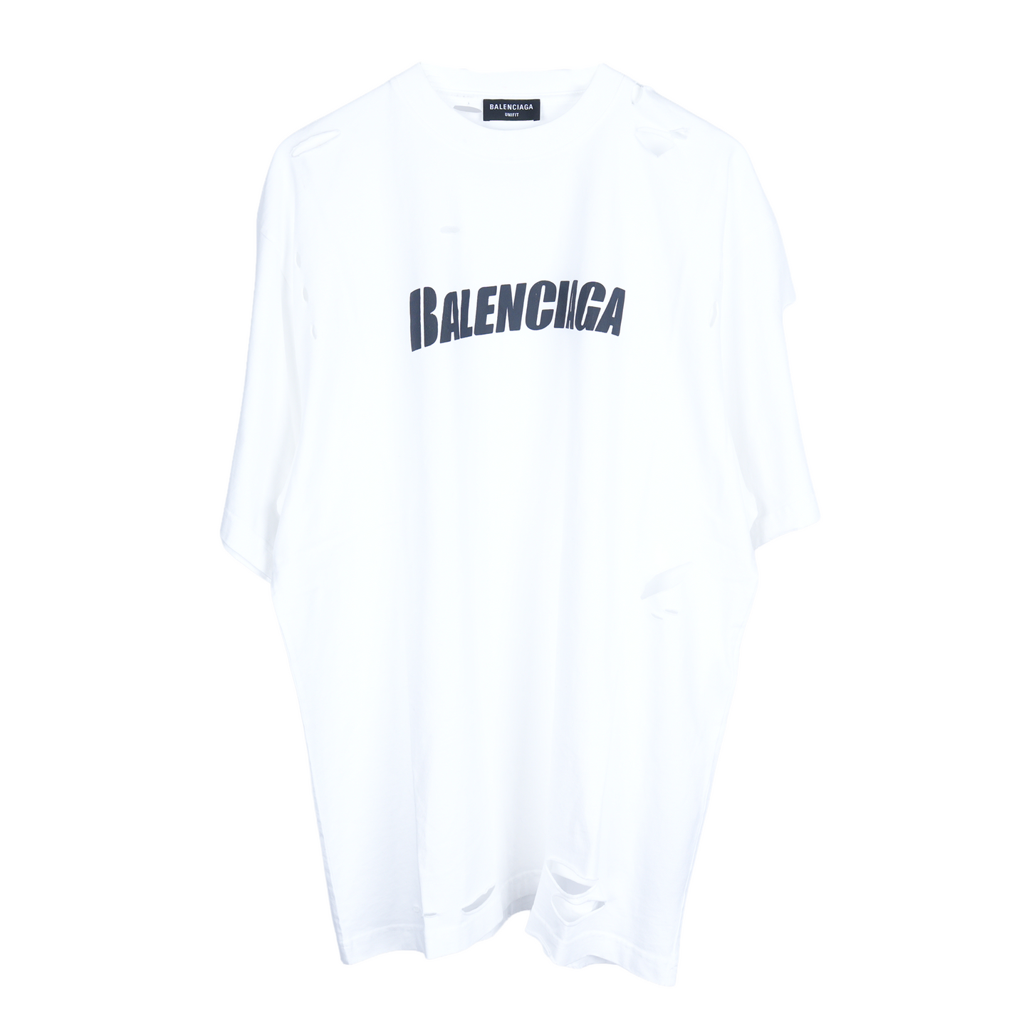 BALENCIAGA WHITE DESTROYED TEE