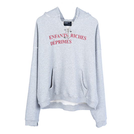 ERD GREY LOGO SAFETY PIN HOODIE
