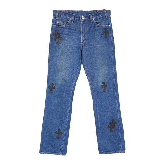 CHROME HEARTS BLACK PATCH DARK WASH LEVIS 517