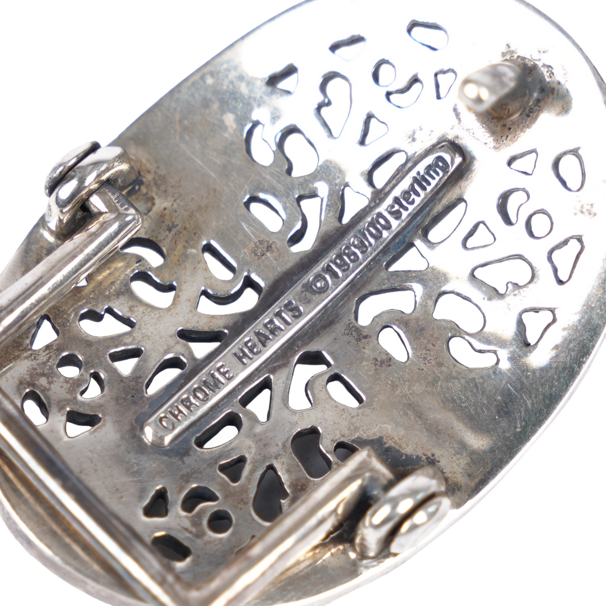CHROME HEARTS 1 INCH OVAL CROSS BELT BUCKLE