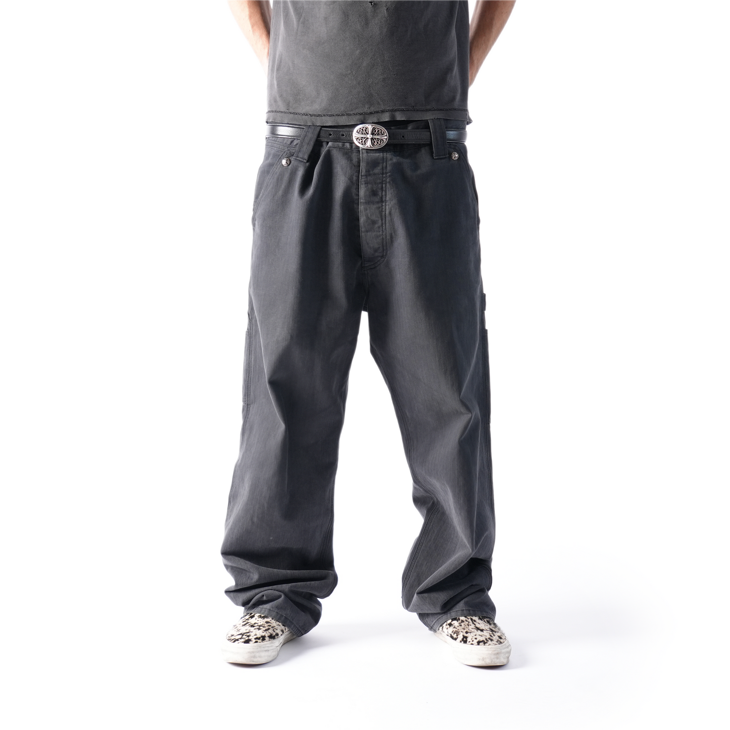 CHROME HEARTS HERRINGBONE CARPENTER PANTS