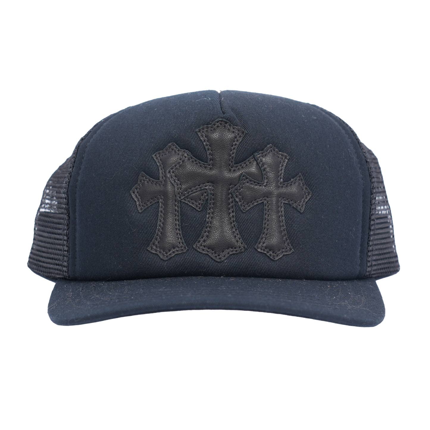 BLACK ON BLACK CEMETERY TRIPLE CROSS HAT