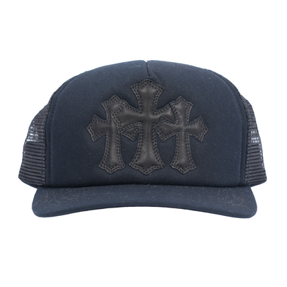 BLACK ON BLACK CEMETERY TRIPLE CROSS HAT