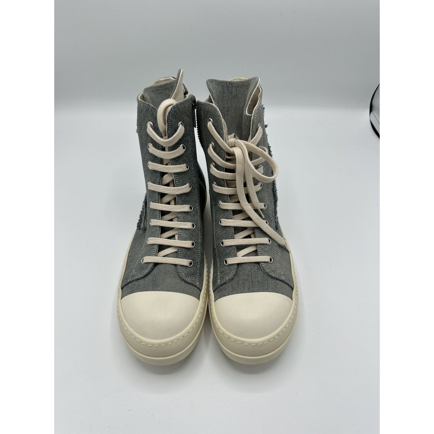 RICK OWENS DISTRESSED BLUE DENIM RAMONE DRKSHDW