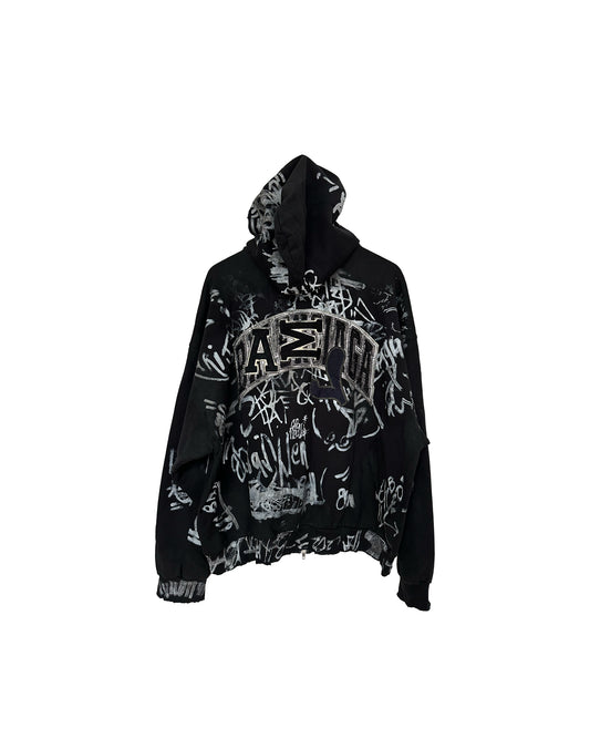 BALENCIAGA SKATER ZIP HOODIE BLACK