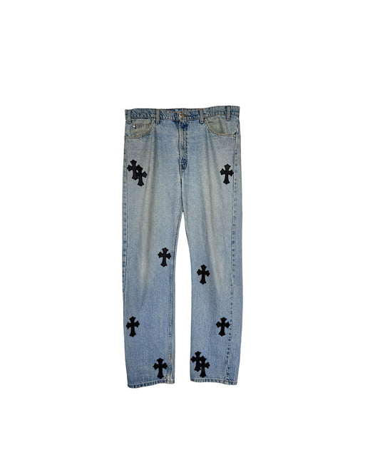 Chrome Hearts Denim With Black Patches